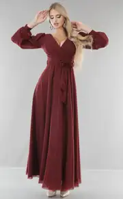 Glam Abendkleid aus Glitzer-Tüll mit langen Ärmeln 4