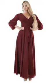 Glam Abendkleid aus Glitzer-Tüll mit langen Ärmeln 1